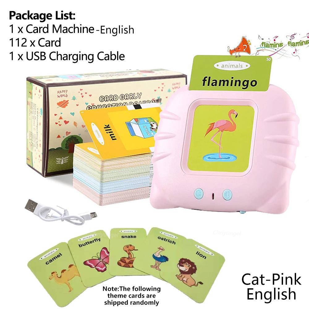 Talking Flash Cards Toddlers Learning Machine Early Educational Language Electronic Audio Book Kid Flashcards Montessori Toys