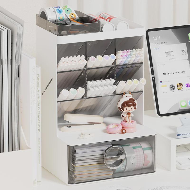 

Slanted Pen Holder & Desktop Organizer for Office, Dorms, and Cosmetics