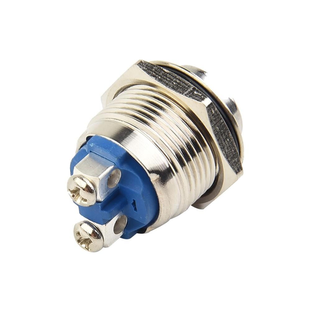 Buton de apăsare metalic 12V 16mm, pornit momentan, oprit, claxon, pornire, alamă