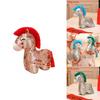 Traditional Horse Plush Toy With Flower Print Design And Tassel Decor For New Year Gifts And Celebrations