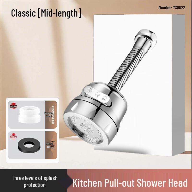 Universal Swivel Kitchen Faucet Nozzle with Anti-Loosening Rotatable Extension Hose