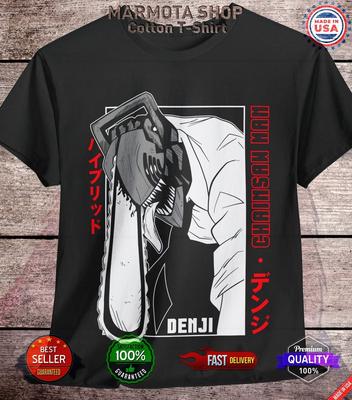 Denji Chainsaw Man Shirt Anime Tee T-Shirt Pochita Horror Manga Otaku Makima CSM