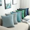 Fashion Car Backrest Cushion Cover Soft Faux Suede Home Decorative Navy Blue Pillow Cover Woven Pattern Green 45x45cm/30x50cm