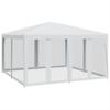 Vidaxl Party Tent With 8 Mesh Walls, White, 4X4 M, Hdpe