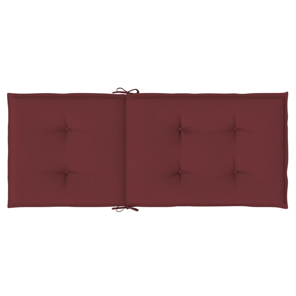High Back Chair Cushions 4 Pcs. Melange Wine Red 120x50x4 Cm Fabric
