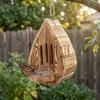 Rustic Wood Butterfly Bee House Teardrop Shaped Butterfly Habitat Shelter  Patio Decor