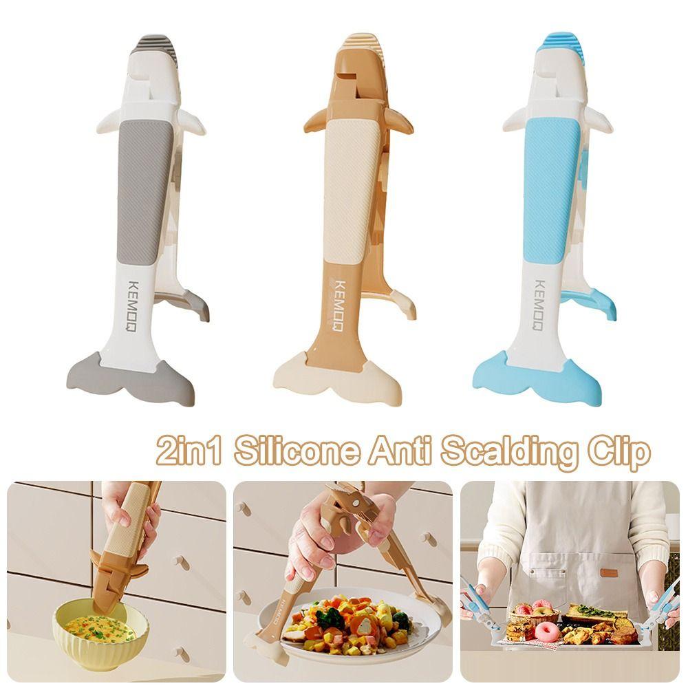 2in1 Kitchen Pot Bowl Clip Whale Shape Meal Bowls Tongs Baking Tray Steamer Rack  Kitchen Gadget