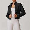 Damen Quick-Dry Stehkragen Yoga Jacke - Leicht, Winddicht, Langarm für Laufen & Outdoor Fitness.
