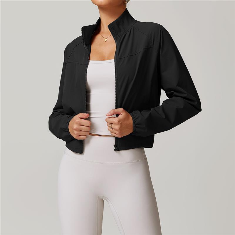 

Women s Quick-Dry Stand-Up Collar Yoga Jacket - Lightweight, Windproof, Long Sleeve for Running & Outdoor Fitness. Extra Large