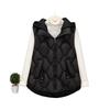 Womens Lightweight Puffer Vest With Detachable Knit Hood Loose Sleeveless Cotton-Padded Gilet Fall Winter