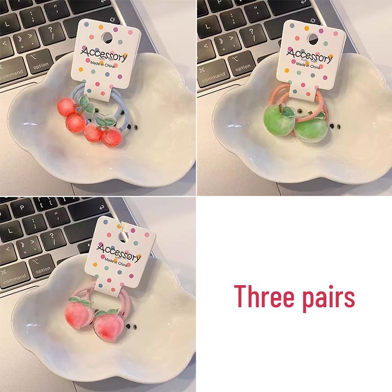 Fruit-Themed Mini Hair Ties for Little Girls – High Elasticity Rubber Bands