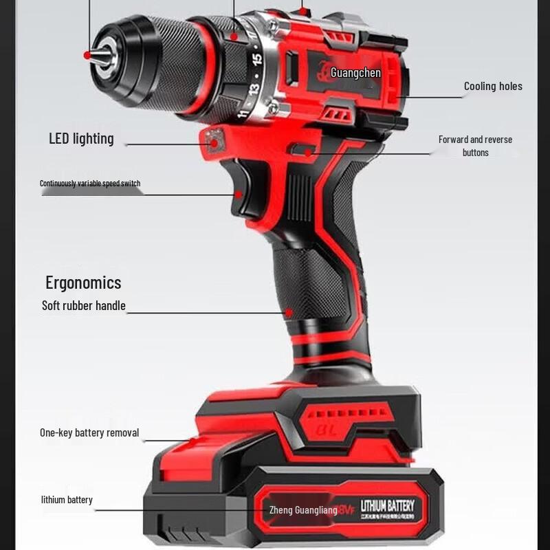21V Cordless Brushless Impact Drill Screwdriver CN plug (adapter included)