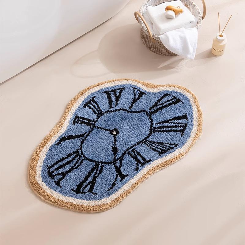 

Коврик для ванной с нерегулярным дизайном, абсорбирующий, противоскользящий ковер, мягкий, моющийся, быстросохнущий коврик для пола для домашнего декора 53x80cm