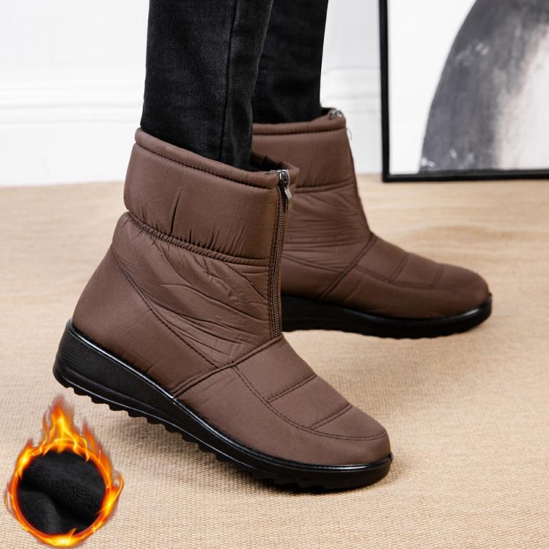 Middle-aged and Elderly Large Size Winter Warm Ladies Snow Boots Women Lazy Pedal Waterproof Mother Shoes Women's Shoes
