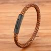DIY Combination Stainless Steel Men's Leather Bracelet 19cm/21cm/23cm Sports Jewelry Men's Christmas Gift Promotion