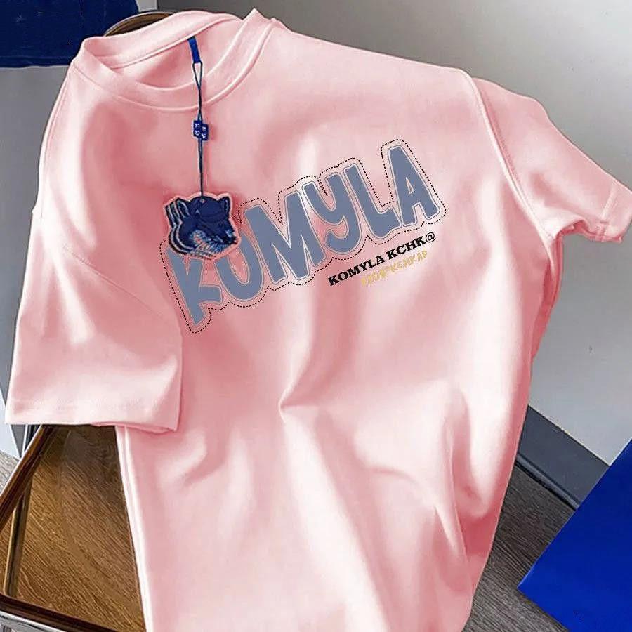 

2024 Women s Loose Fit 100% Cotton Letter Print Short Sleeve Tee 2XL (Recommended for 130-145 jin)