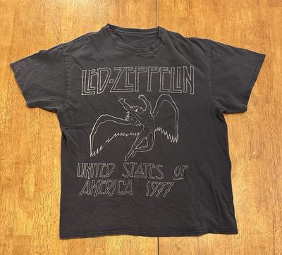 2011 Led Zeppelin 1977 Icarus Band Promo Herdruk Heren Kinderen T-shirt Medium