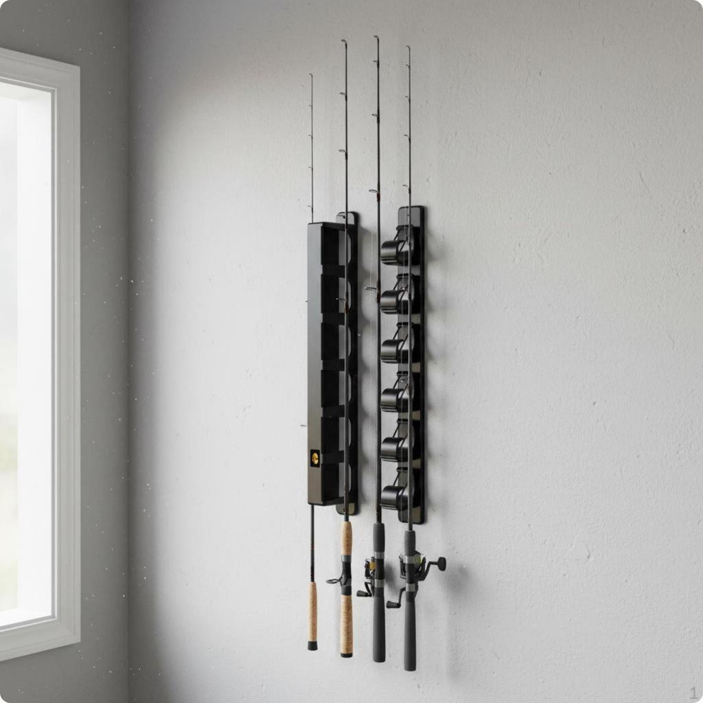 6 Slot Fishing Rod Rack Universal Fit Vertical Holder Rubber Clamp for Anglers,