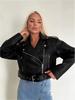 2025 Autumn/Spring European & American Motorcycle Style Washed Faux Leather Jacket