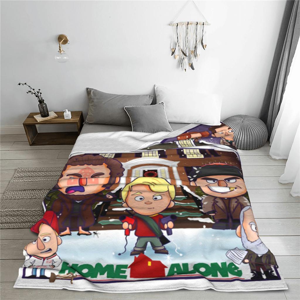Home Alone Cartoon Cute Fleece Throw Blanket Kevin Macaulay Culkin Blanket for Sofa Couch Ultra-Soft Quilt