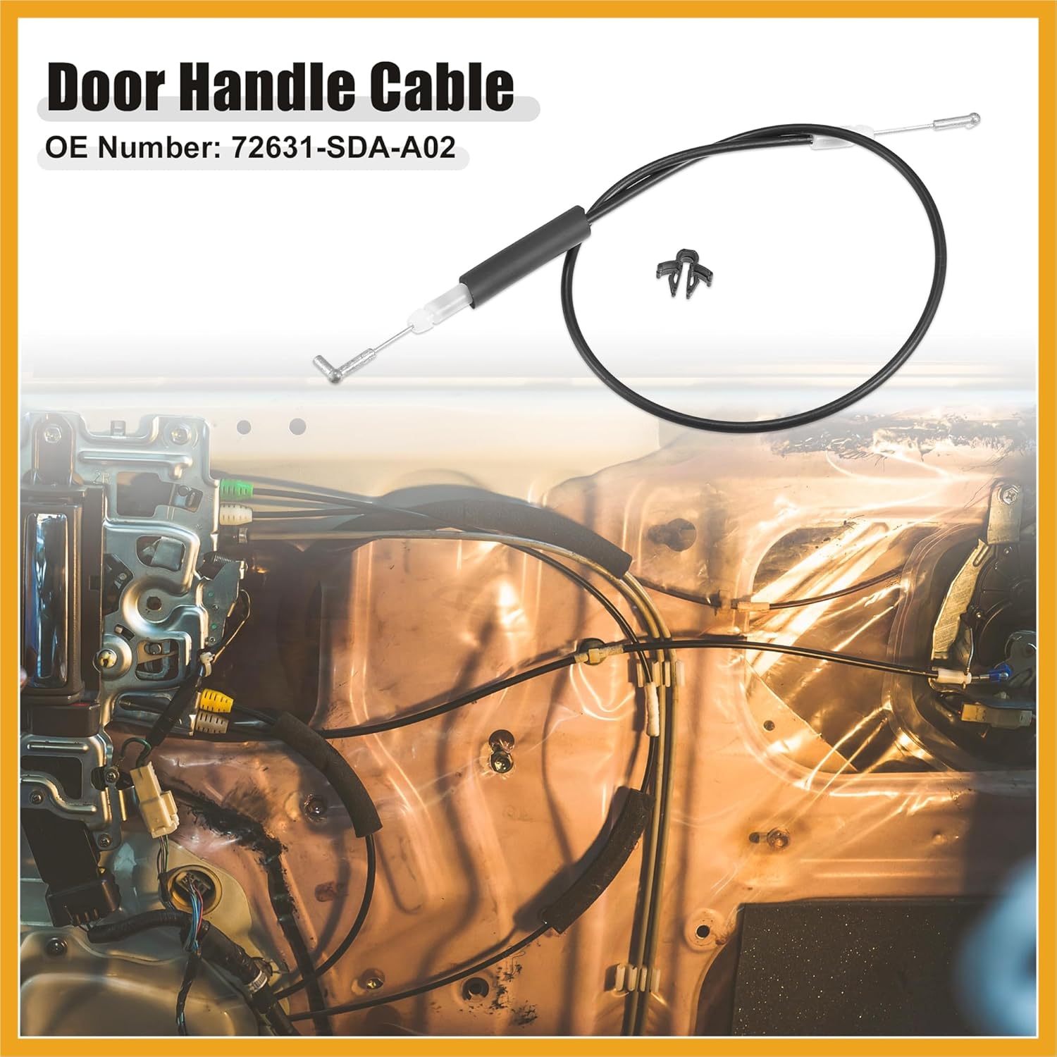 

72631-SDA-A02 Тросик ручки двери задней правой внутренней Подходит для Honda Accord - Упаковка 1 шт. Черный Замена