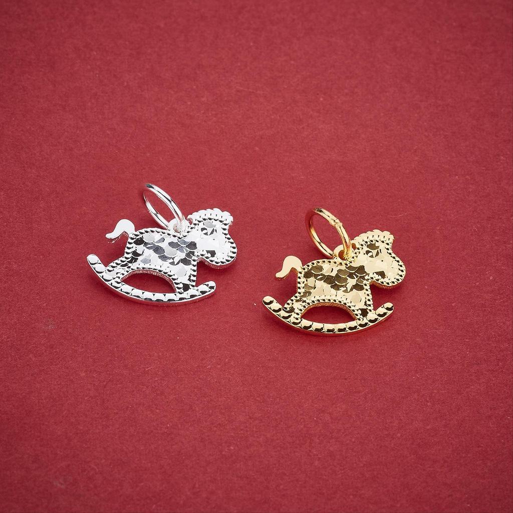 S925 Sterling Silver-Plated Exquisite Wooden Horse Charm for DIY Crystal Bracelets