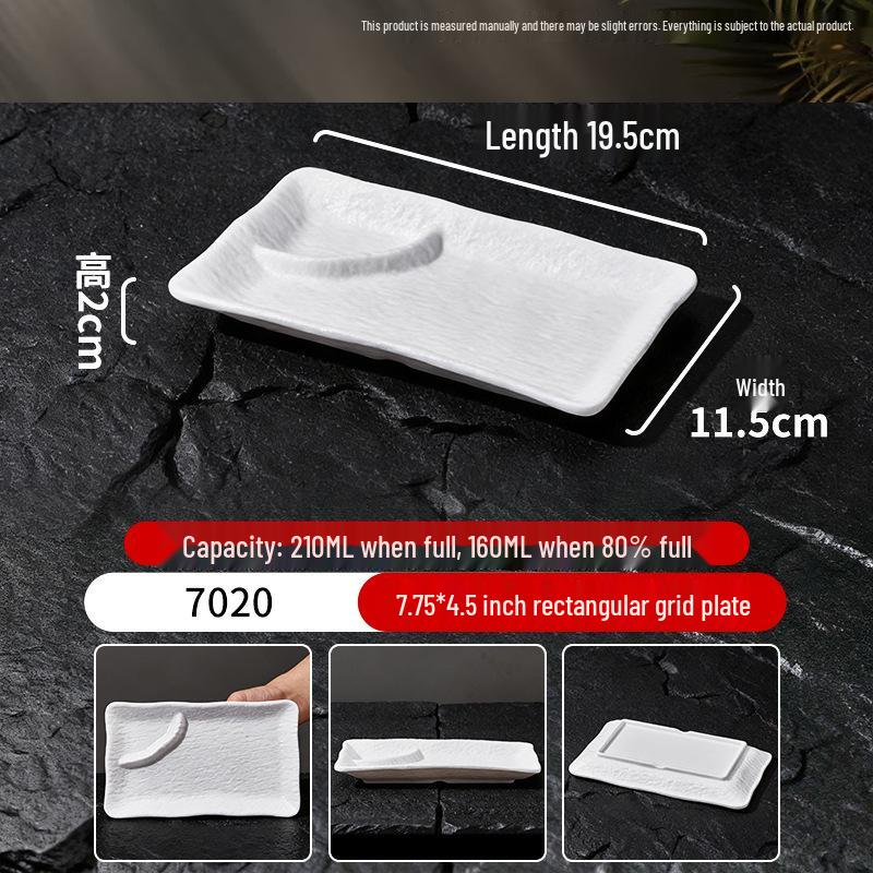 White Melamine Porcelain-Style Snack Plate - Perfect for KTV, Bar, or Restaurant Serving