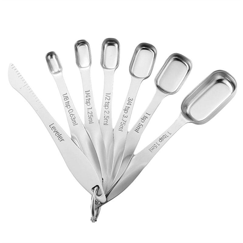 AEE4-Measuring Spoon Set Seasoning Spoon With Scale Measuring Spoon Set Stainless Steel Spice Measuring Spoon Kitchen Gadgets