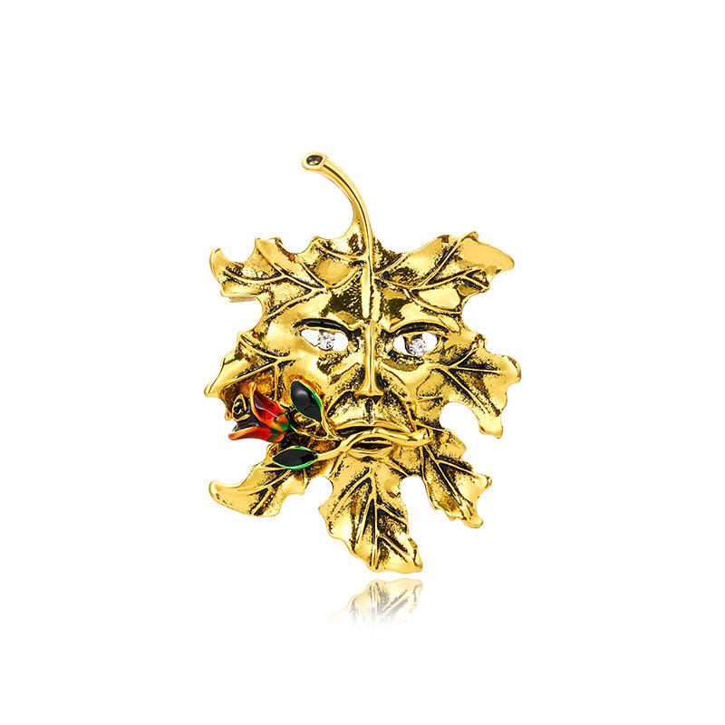 Retro Red Maple Leaf Enamel Dripping Oil Three-dimensional Temperament Brooch
