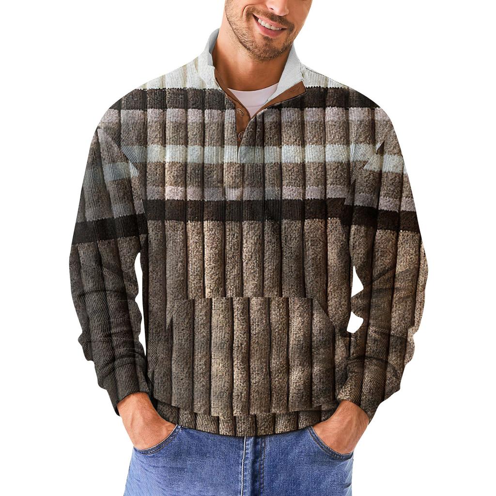 Sudadera con estampado retro e informal con degradado para hombre