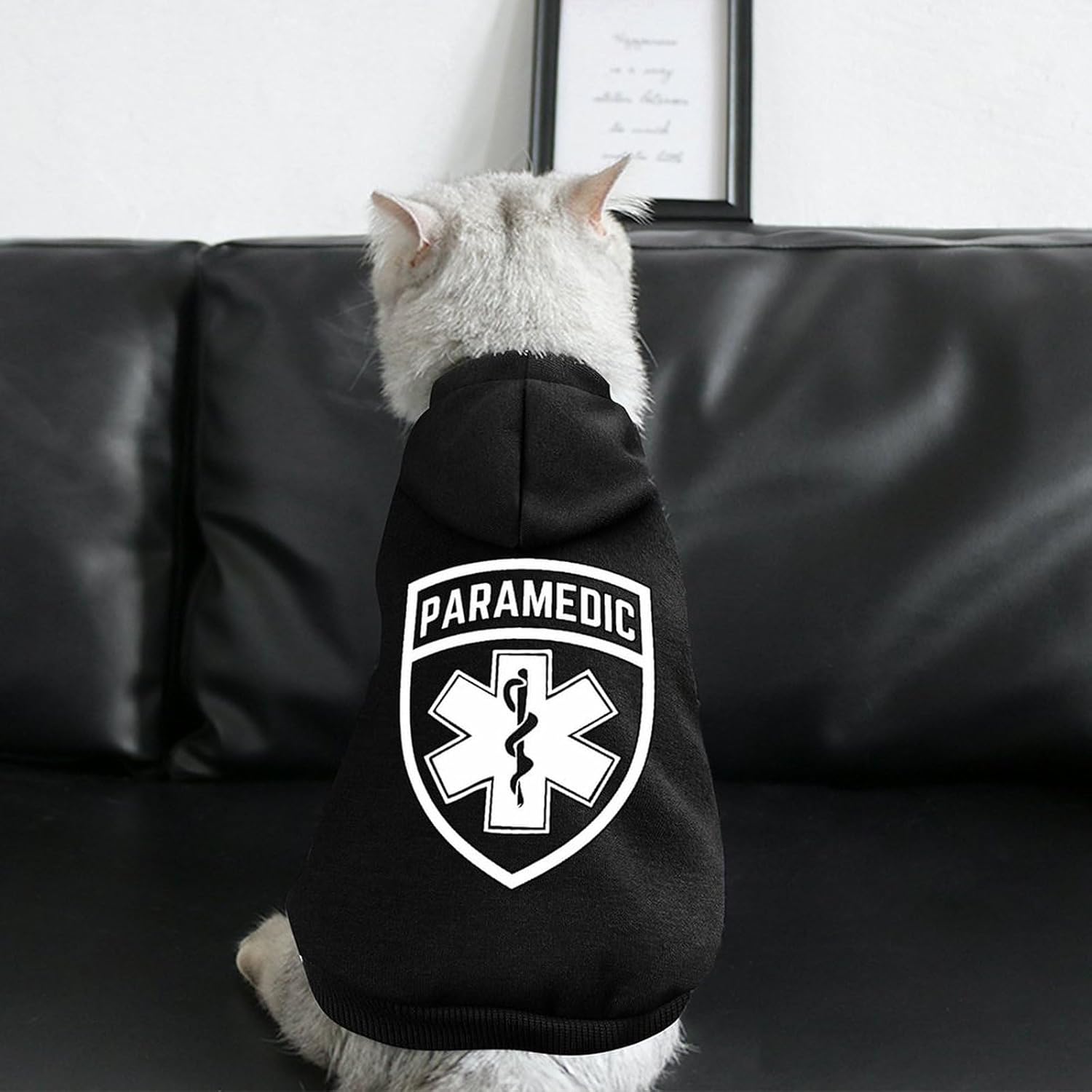 Paramedic Medic EMS Star of Life EMT Cute Pet Dog Hoodie Coat Costume Puppy Cat Winter Hoodies Sweater for Small Dogs Cats