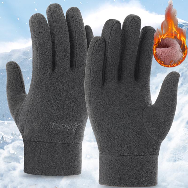 Pánské zimní rukavice Rukavice Polar Fleece Pevné cyklistické rukavice s dotykovým displejem Sametové tlusté Teplé sportovní cyklistické rukavice Rukavice na ruku