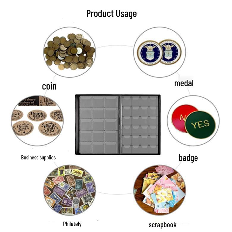 Cross-Border Coin, Medal & Philately Collection Album with Hard-Shell, Transparent Storage for Silver Dollars & Banknotes