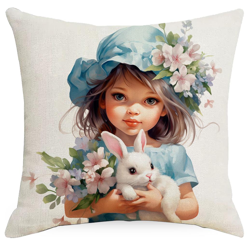 New Easter Bunny Easter Egg Sofa Decorative Pillow Cushion Cover