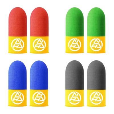 Manchons de doigt pour le jeu phosphorescents en fibre conductrice design bicolore pour améliorer le jeu nocturne et le contrôle précis de l'écran tactile