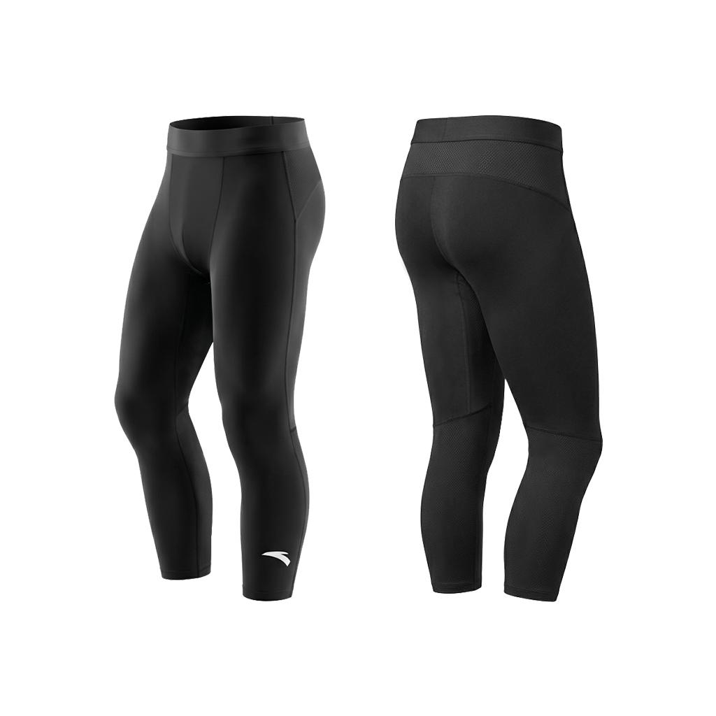 Anta CUBAL Professional Basketball Seven-Point Compression Pants Unisex Bottoms Basic-Black 952621314-2