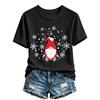 Damen Casual Weihnachten Bedrucktes Kurzarm-T-Shirt mit festlichem Feiertagsdesign