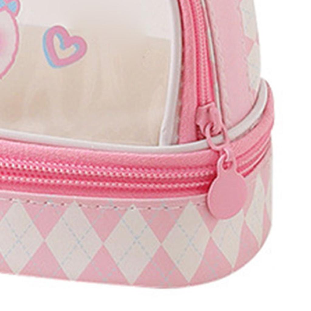 Waterproof Pencil Pen Case Cartoon Cute Transparent Stationary Bag with  for School Students M