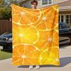 1PC Orange slicesOutdoor Flannel Blanket - Soft Plush Decor for Picnics, Camping, Bedroom, Playroom, Office, or Lunch Break 1339A
