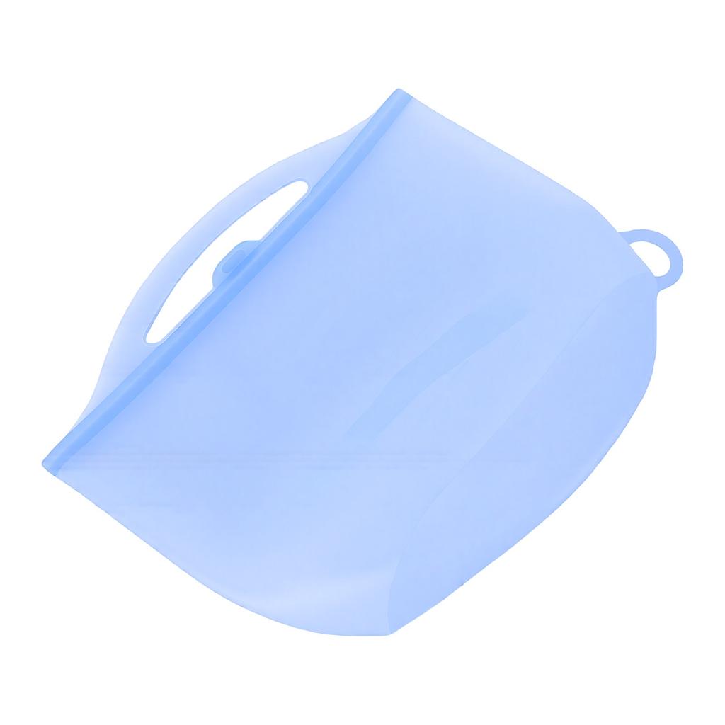 Silicone Microwave Bag 2000ml Leak Proof Reusable Food Storage Bag with Safety Handle Blue