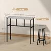 6-Piece Industrial Bar Table Set, 2 Breakfast Tables with 4 Stools Grey