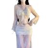 Seaside Lace Four-Piece Swimsuit Set with Sun-Protective Cover-up and Fairy Layer Bikini
