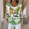 Women's Fashion Casual Knit Sweater Button-Up Christmas Print Cardigan Jacket