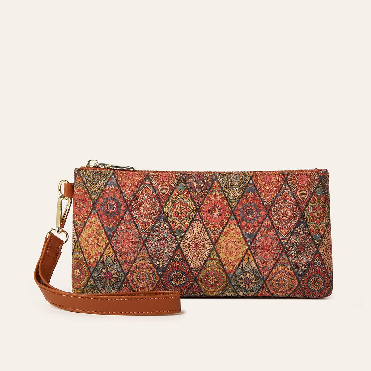 

Vintage Printed Ladies Wallet Bohemian Change Bag Medium and Long Zipper Clutch