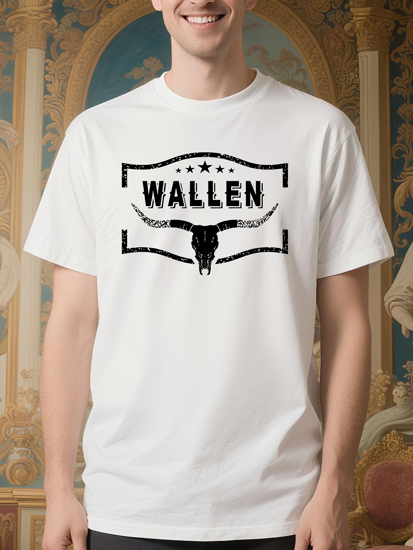 WALLEN Graphic Tshirt - White Crew Neck Tee with Bull Sku... XXXL
