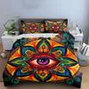 "Mandala Eye Artwork Home Decor" Bedding Set with 1 Duvet Cover 2 Pillowcases Single Double King Queen, Gift