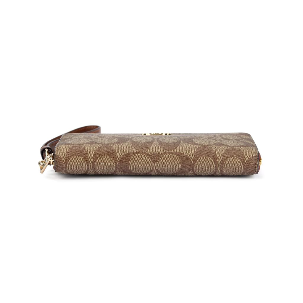 COACH Coated Canvas Wallet Clutch Women's Rosewood C4452-IME74
