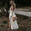 1011 New Wedding Dress European and American Wedding Dress Sexy Lace Split Evening Dress Long Dress