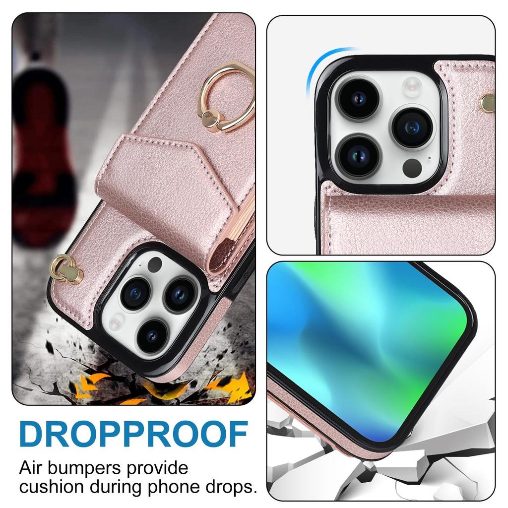 Crossbody Card Bag Wallet Ring Holder Kožené pouzdro pro iPhone 15 14 13 12 11 Pro Max XS MAX XR pro Samsung S23 S22 S21 S20 Ultra Plus A14 A13 A53 A54