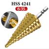 6-35mm HSS Titanium Coated Step Drill Bit Drilling Power Tool Metal High Speed Steel Wood Hole Cutter Step Cone Drill Bit
